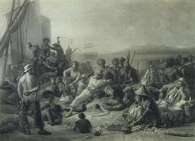 Scene on the Coast of Africa, engraved by Wagstaff, London, 1844 (mezzotint)