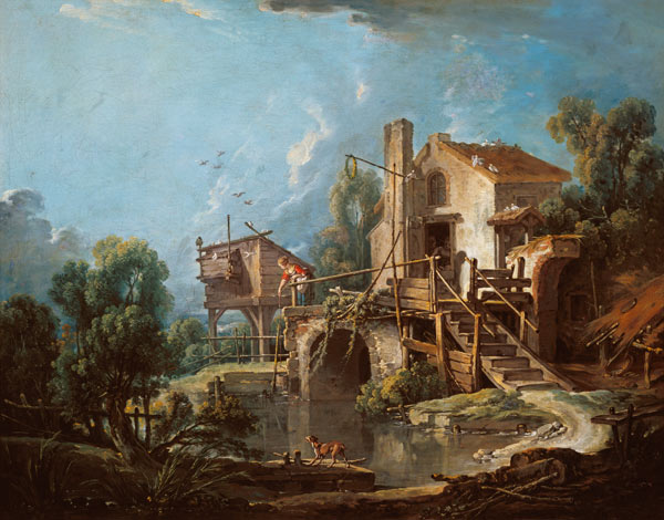 Landscape with Mill de François Boucher