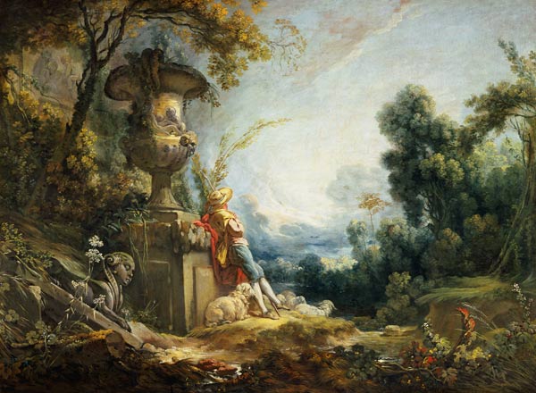 Pastoral Scene, or Young Shepherd in a Landscape de François Boucher