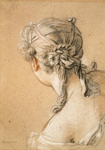 Head of a Girl from Behind de François Boucher