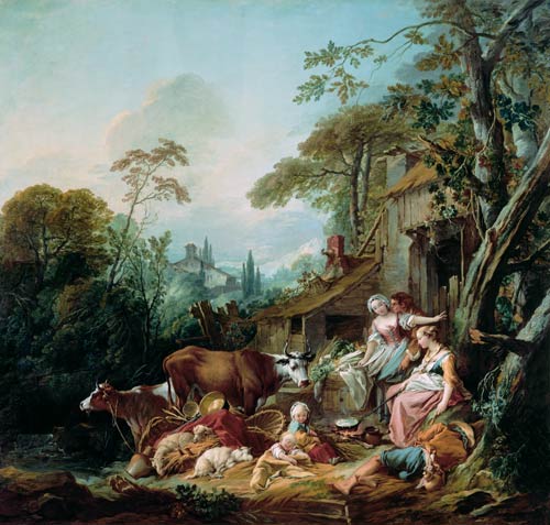 Idilio rural de François Boucher