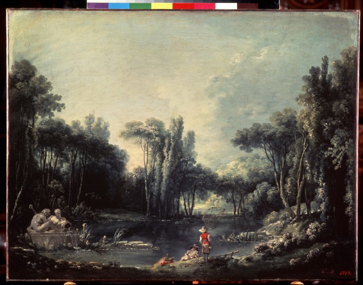 Landscape with a pond de François Boucher