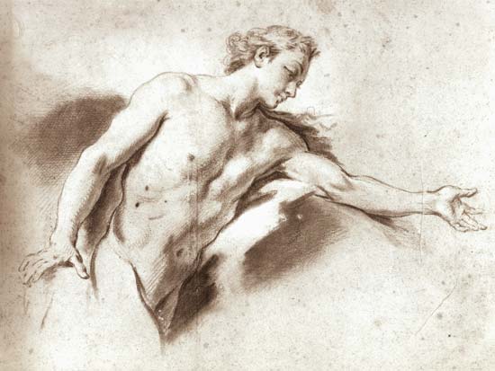 Nude study (pencil) de François Boucher