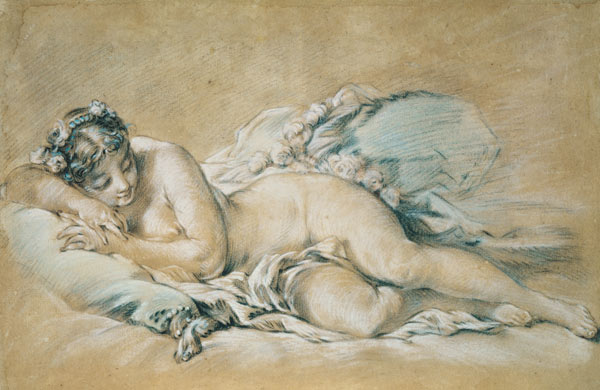 Schlafender weiblicher Akt de François Boucher