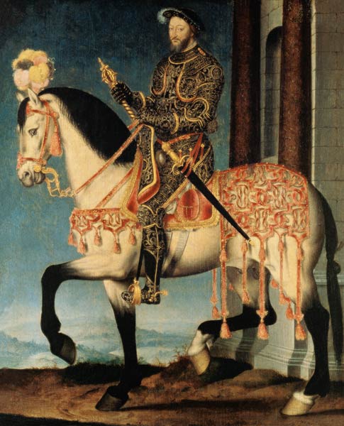Equestrian portrait of Francis I of France de François Clouet
