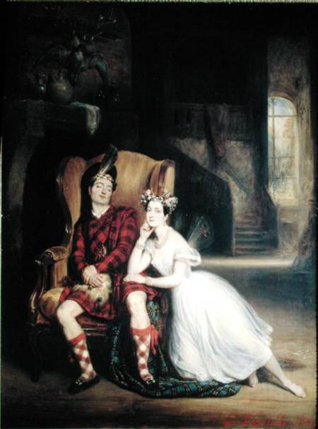 Marie (1804-84) and Paul Taglioni (1808-84) in the ballet 'La Sylphide' de Francois Gabriel Guillaume Lepaulle