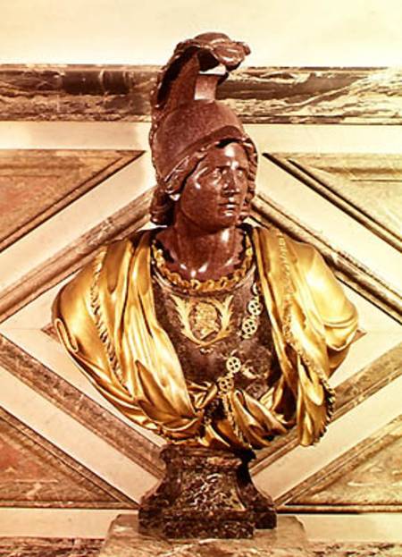 Bust of Alexander the Great (356-323 BC) 1684 (marble & bronze) de Francois Girardon