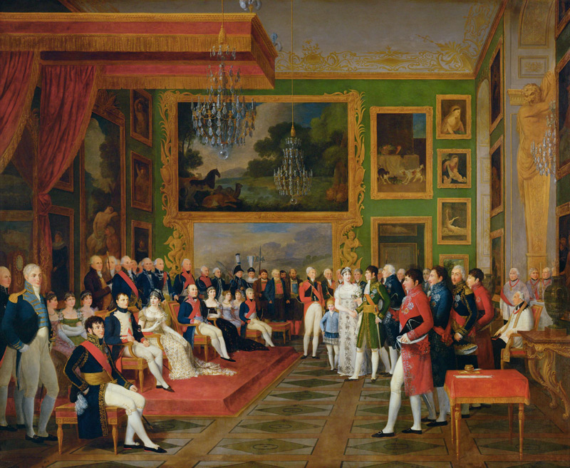 The Marriage of Eugene de Beauharnais (1781-1824) to Amalie Auguste of Bavaria in Munich, 13th Janua de François Guillaume Ménageot
