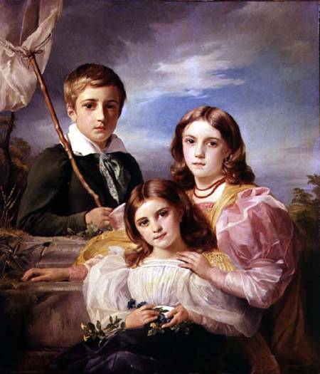 Leon Suys and his two sisters de François Joseph Navez
