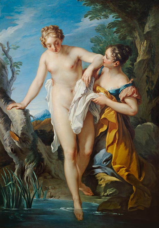 The Bather and her Maid de François Lemoyne