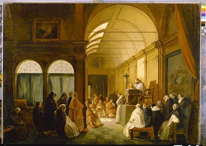 Meeting of the Kapitulare of a cloister. de François Marius Granet