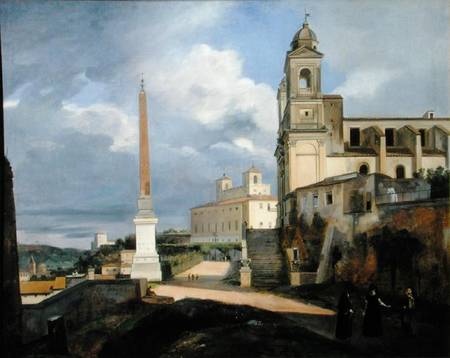 Trinita dei Monti and the Villa Medici, Rome de François Marius Granet