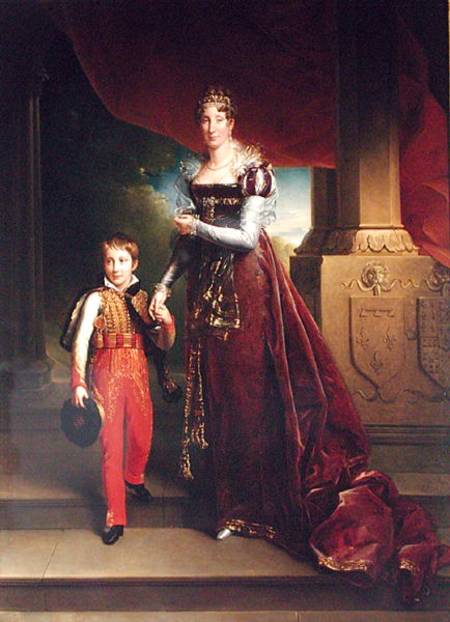 Marie Amelie de Bourbon (1782-1866) Duchess of Orleans and her Son Duke of Chartres de François Pascal Simon Gérard