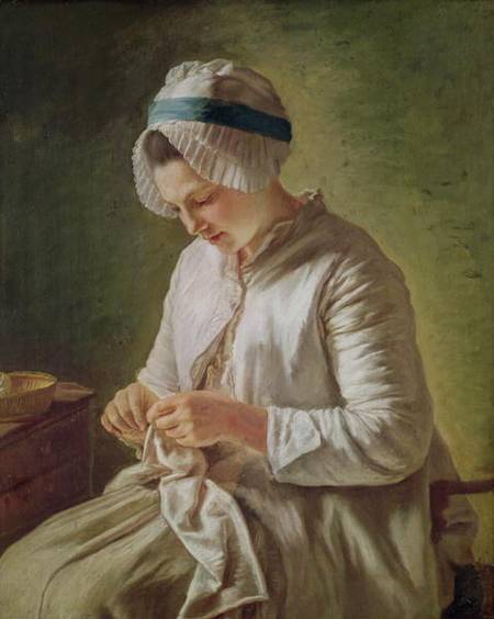 The Seamstress or, Young Woman Working de Françoise Duparc