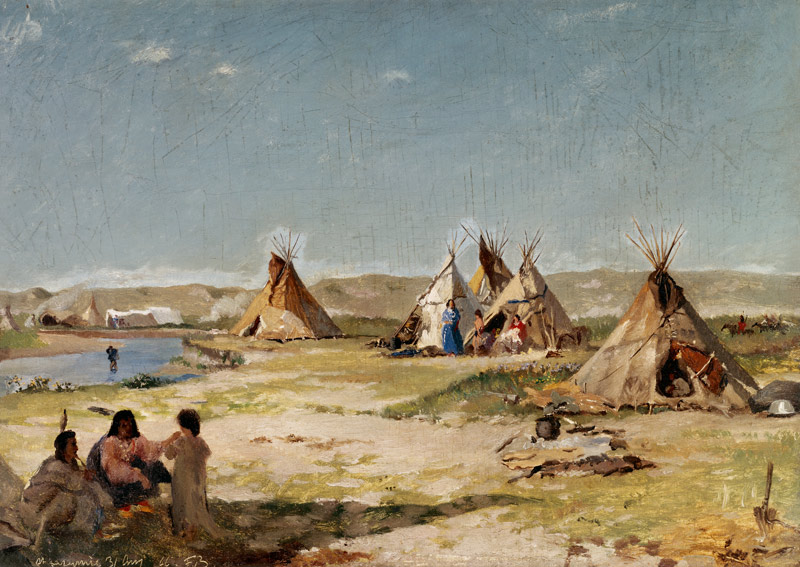 Camp of the Indians in Wyoming de Frank Buchser