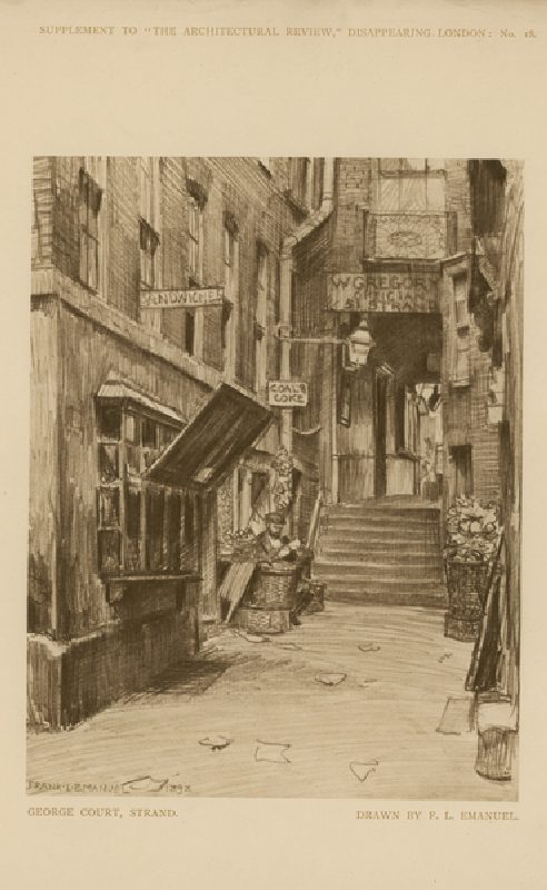 George Court on the Strand (engraving) de Frank Lewis Emanuel