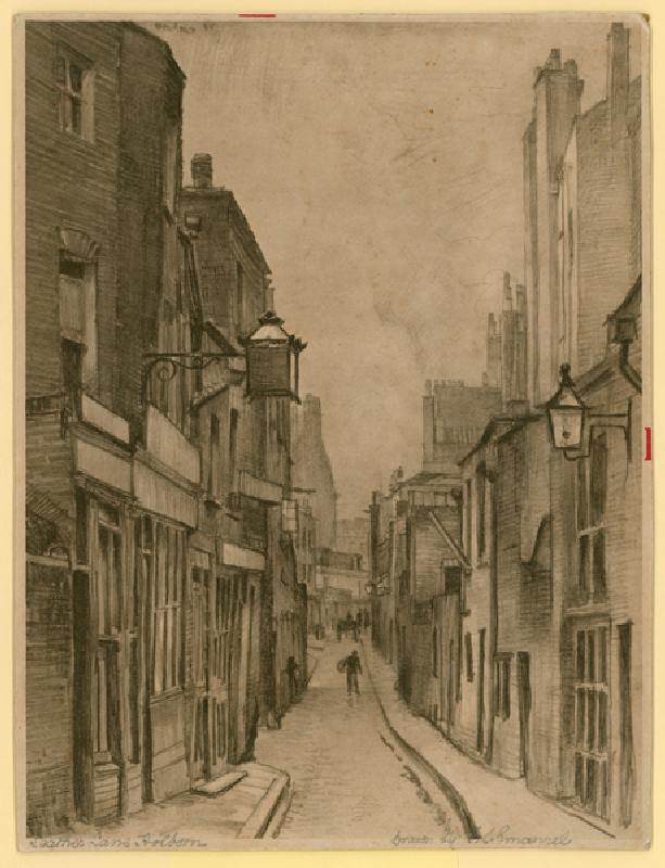 Sketch of Leather Lane, Holborn, London (engraving) de Frank Lewis Emanuel