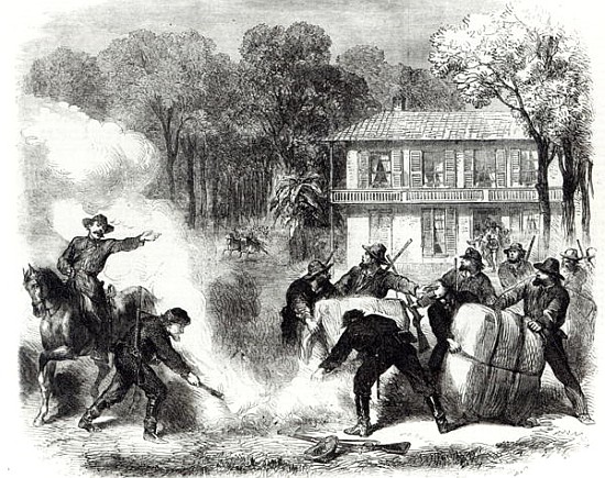 Confederate cotton burners near Memphis surprised Federal scouts during the American Civil War de Frank Vizetelly