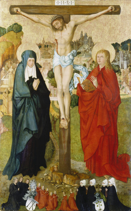 The Crucifixion with Donor Portraits of Wigand Märkel and His Family de Frankfurter Meister um 1500