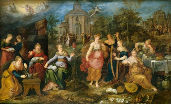 The parable of the clever and the foolish virgins de Frans Francken d. J.