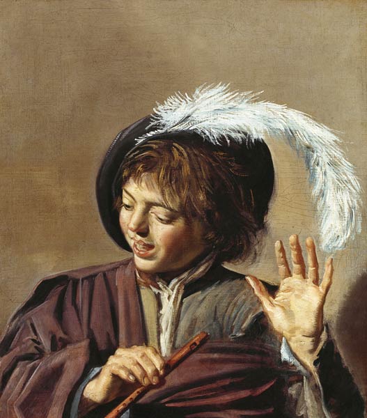 Singing flautist de Frans Hals