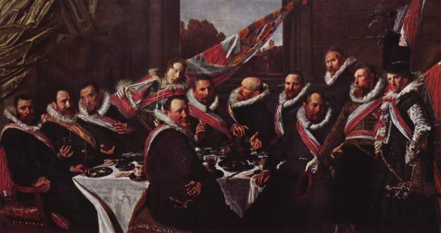 Banquet of the officers of the pieces Jorisdoelen de Frans Hals