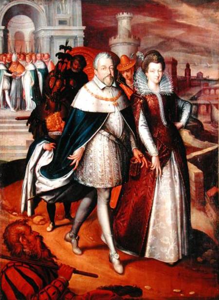 Portrait of Ferdinand I (1549-1609) Grand Duke of Tuscany, and his Niece Marie (1573-1642), future w de Frans II Pourbus
