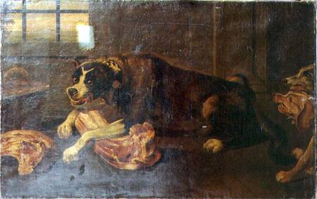 Dogs Gnawing Joints of Meat de Frans Snyders