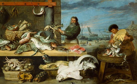 A fish market. (the figures by C. de Vos) de Frans Snyders