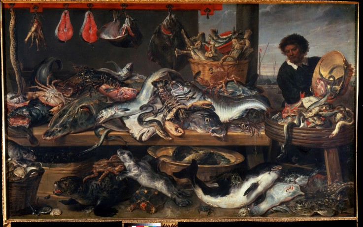 A Fishmonger's shop de Frans Snyders
