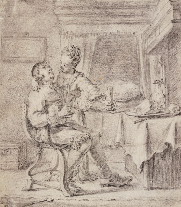Liebespaar beim Nachtmahl de Frans van Mieris d. Ä.
