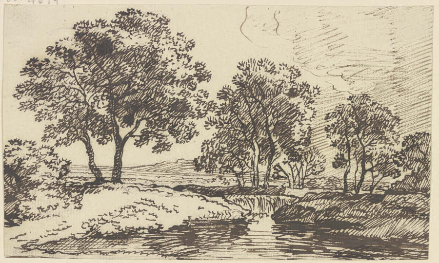 Trees at a stream de Franz Innocenz Josef Kobell