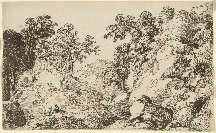 Tree-lined ravine de Franz Innocenz Josef Kobell