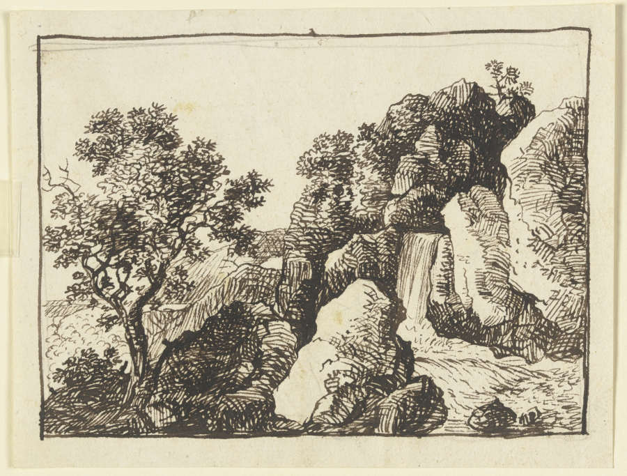 Crag with waterfall de Franz Innocenz Josef Kobell