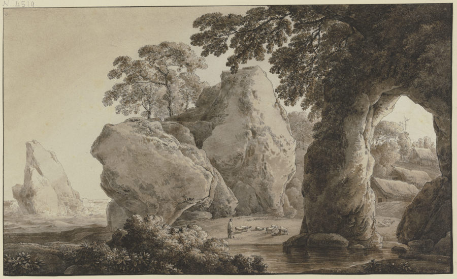Landschaft mit Felsentor de Franz Innocenz Josef Kobell