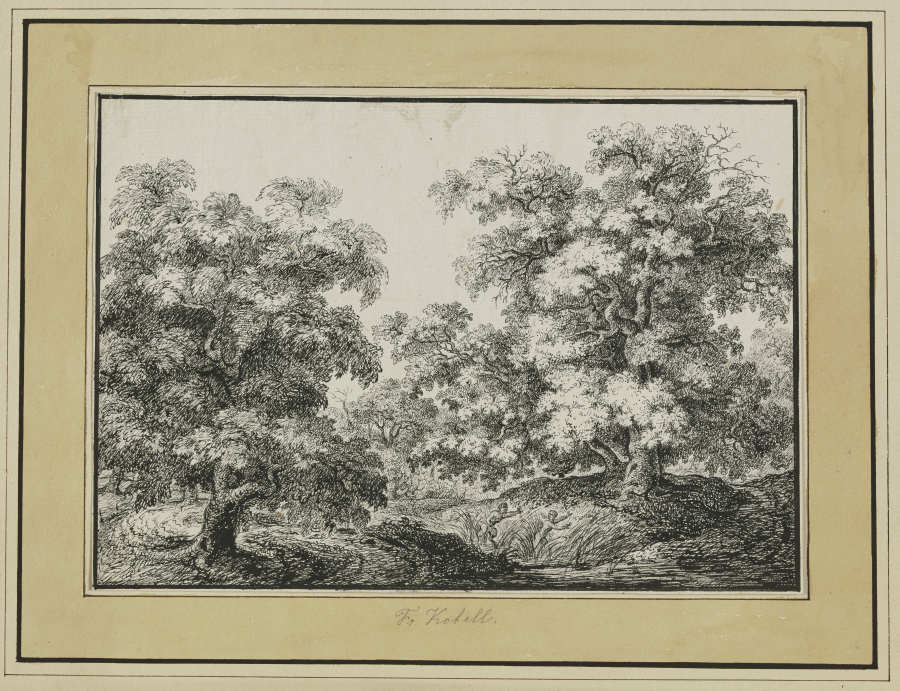 Pan und Syrinx in altem Wald de Franz Innocenz Josef Kobell