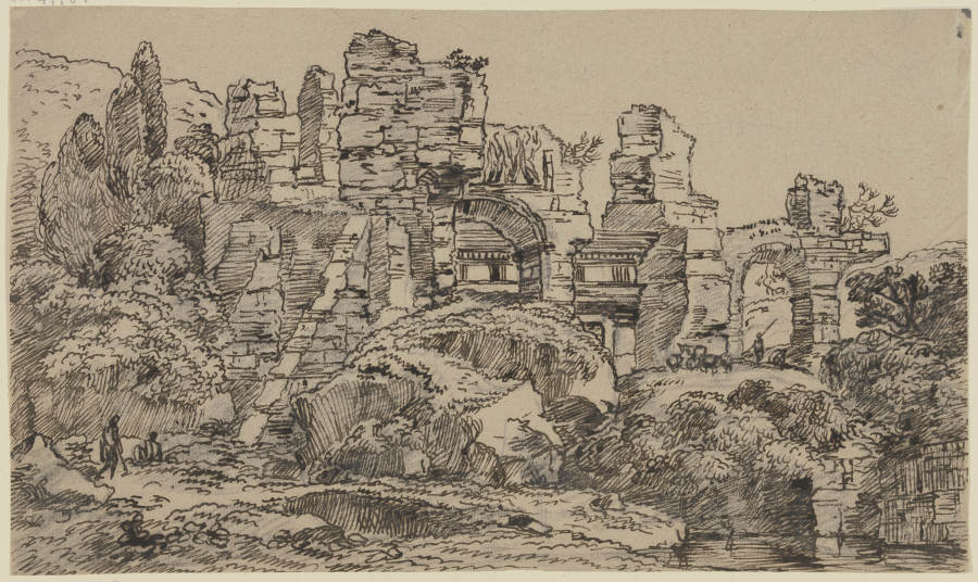 Römische Ruinen mit Staffagefiguren de Franz Innocenz Josef Kobell
