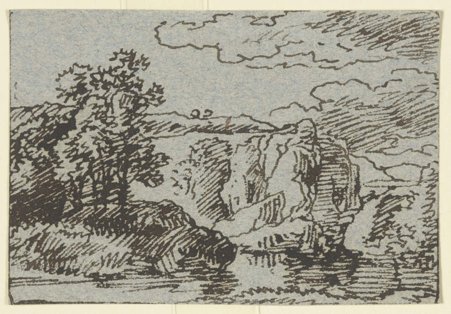 Uferlandschaft mit Felssporn de Franz Innocenz Josef Kobell