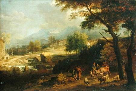 Shepherds in a Landscape de Franz-Joachim Beich