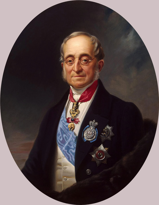 Portrait of the Chancellor of the Russian Empire Count Karl Robert Nesselrode (1780-1862) de Franz Krüger