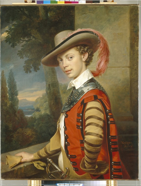 Portrait of Prince Nikolai Saltykov in Fancy Dress de Franz Krüger