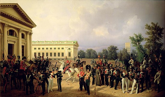 The Russian Guard in Tsarskoye Selo in 1832 de Franz Kruger