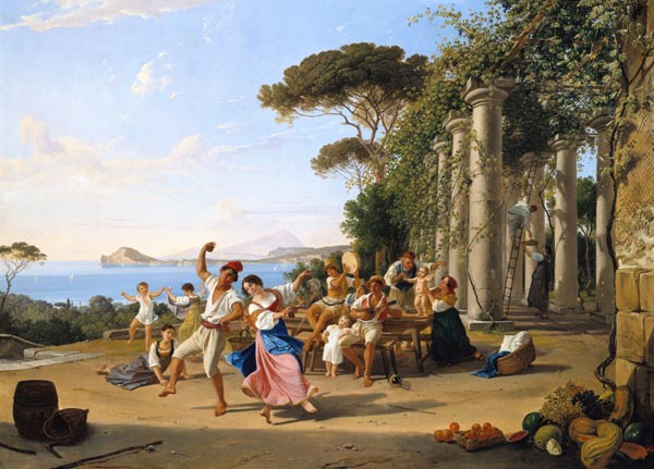Italian people life at Pozzuoli. de Franz Ludwig Catel