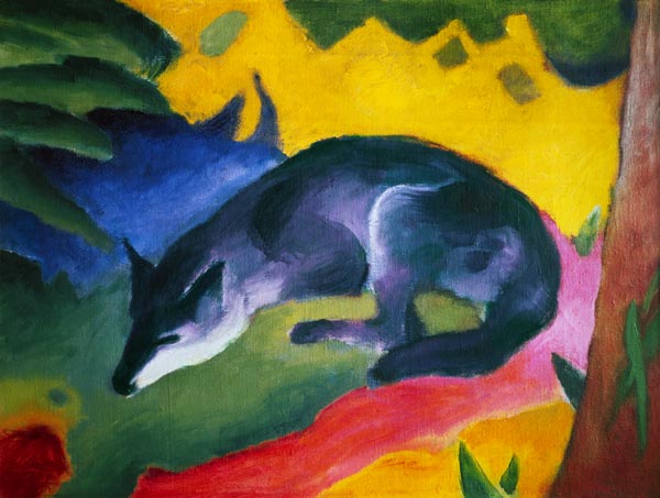 Blue-black fox. de Franz Marc