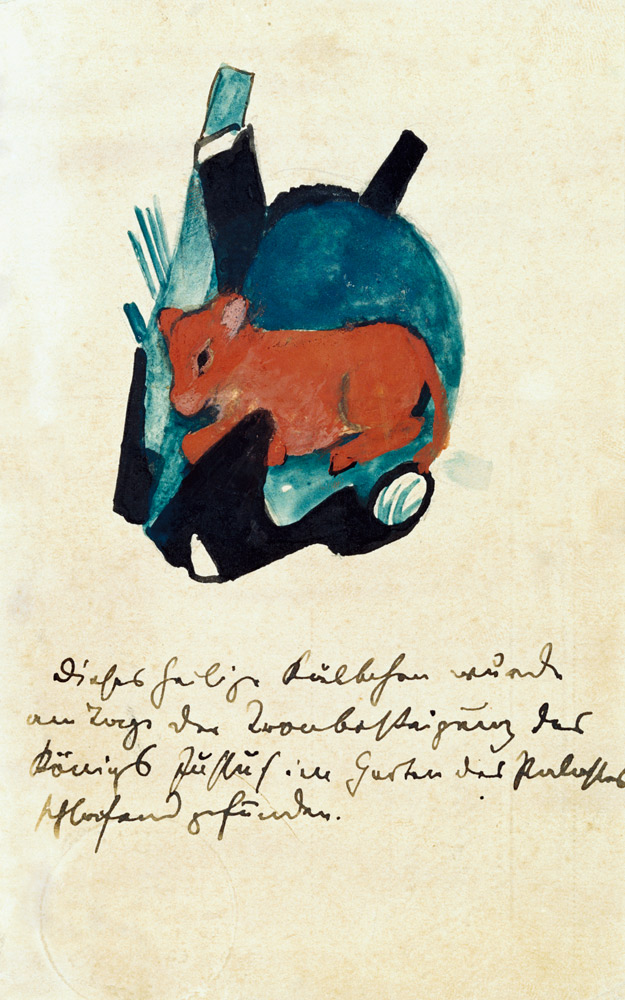 The sacred Kälbchen (on postcard to Else Lasker pu de Franz Marc
