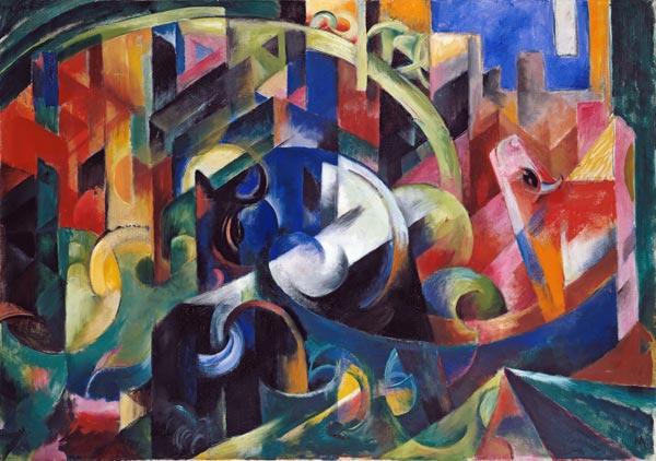 Painting with cattles de Franz Marc