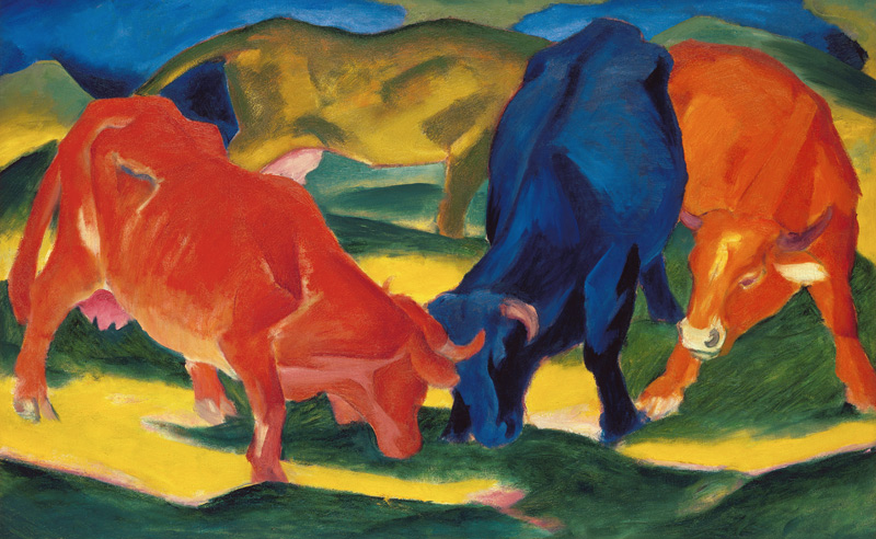 Fighting cows de Franz Marc