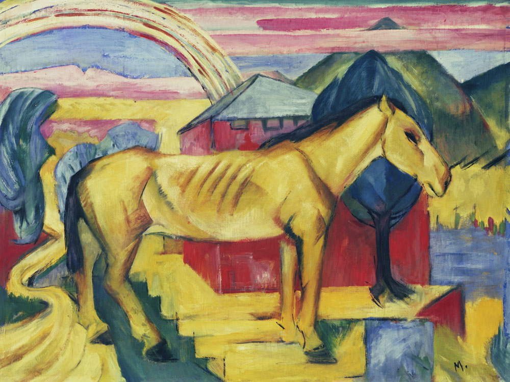 Long yellow horse de Franz Marc