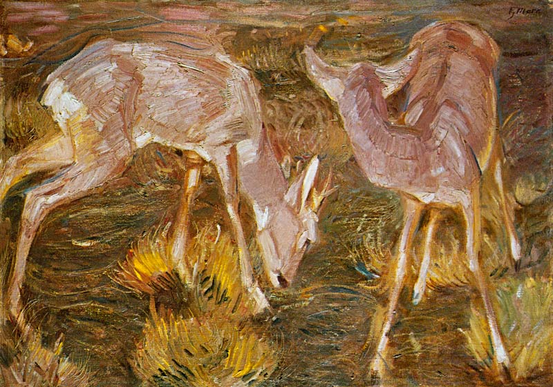 Deer in the twilight de Franz Marc