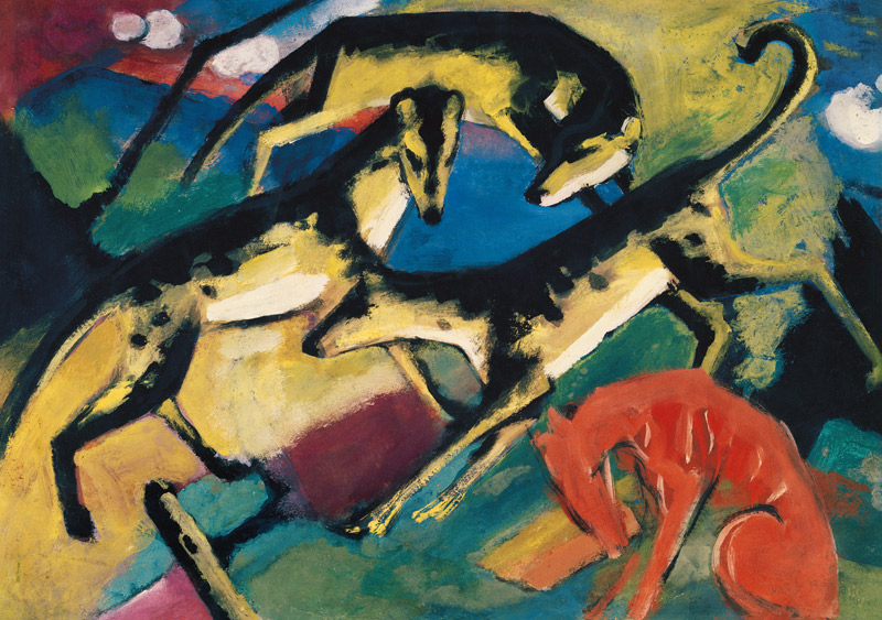 Playing dogs de Franz Marc
